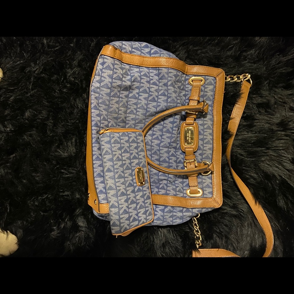 Authentic Michael Kors jean bag & wallet